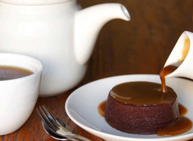 Baked Chocolate Mousse Cakes with Salty Caramel Sauce