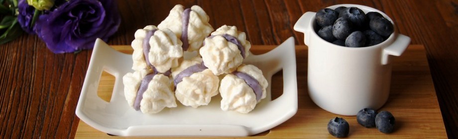 Blueberry Meringue Kisses