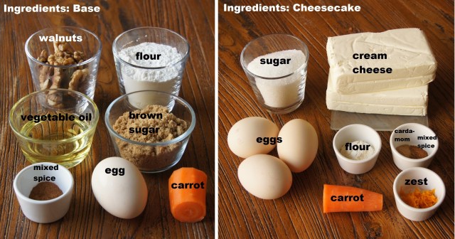 Ingredients: Spicy Carrot and Walnut Cake