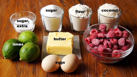Ingredients: Raspberry, Coconut and Lime Cake