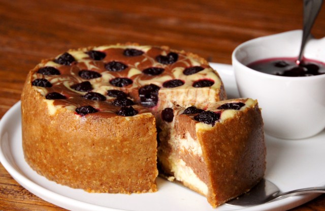 Sour Cherry Chocolate Cheesecake