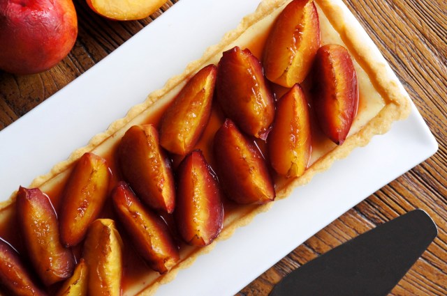Orange and Roasted Nectarine Cheesecake Tart