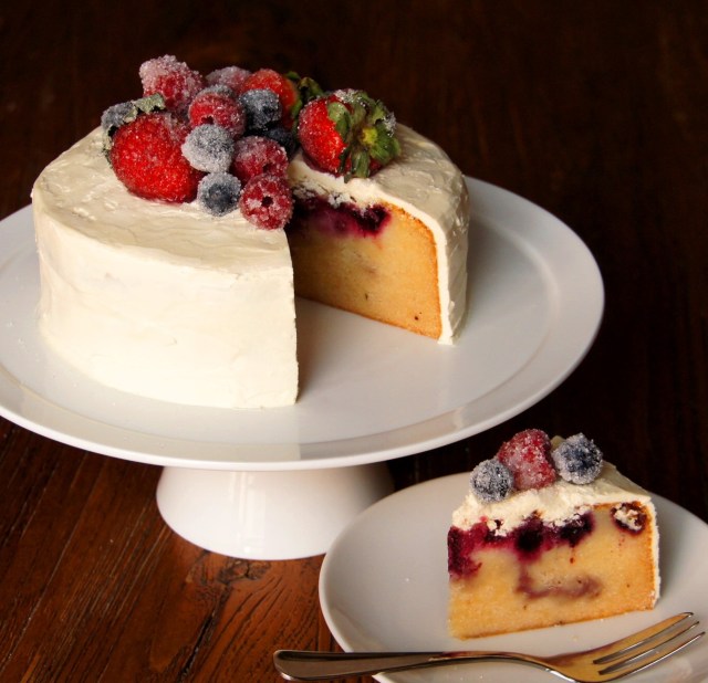 Mixed Berry, Hazelnut and White Chocolate Mud Cake