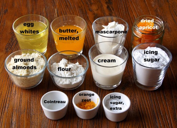 Apricot Friands with Orange Mascarpone Frosting