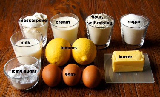 Ingredients: Lemon Cake with Lemon Mascarpone Cream