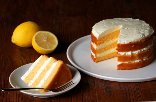 Lemon Cake with Lemon Mascarpone Cream