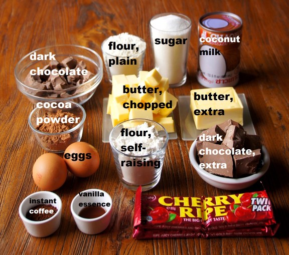 Ingredients: Cherry Ripe Mud Cake